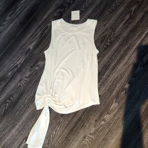 Emelia White/Cream Tunic Top with Tie Small